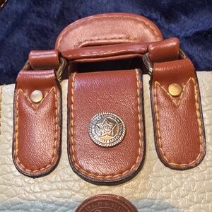 Dooney and Burke Stylish small Cream and Brown Crossbody Bag